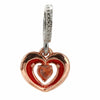 Wholesale Metal Heart Shaped Crystal Pendant With Totem Pattern Electroplated Bracelet Accessories