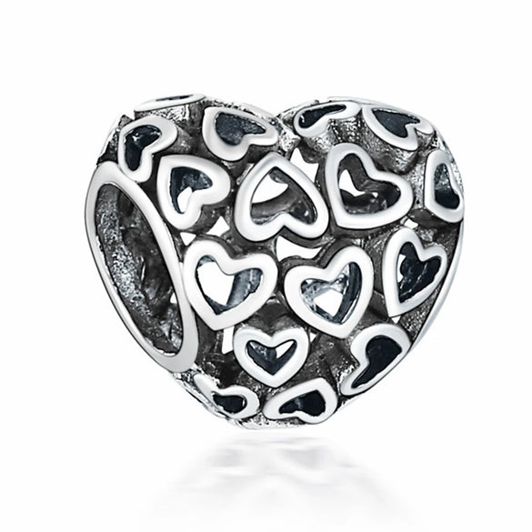 Wholesale Metal Heart Shaped Crystal Pendant With Totem Pattern Electroplated Bracelet Accessories