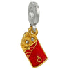 Wholesale Metal Heart Shaped Crystal Pendant With Totem Pattern Electroplated Bracelet Accessories