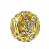 Wholesale Metal Heart Shaped Crystal Pendant With Totem Pattern Electroplated Bracelet Accessories