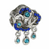 Wholesale Metal Heart Shaped Crystal Pendant With Totem Pattern Electroplated Bracelet Accessories