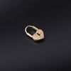 Wholesale Metal Heartshaped Doublesided Zircon Love Lock Earring Jewelry With Electroplating