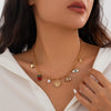 Wholesale Metal Heartshaped Geometric Multieyes Tassel Collarbone Necklace For Women With Electroplating