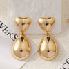 Wholesale Metal Heartshaped Goldplated Women's Earrings