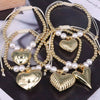 Wholesale Metal Heartshaped Handwoven Beaded Bracelet Jewelry