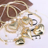 Wholesale Metal Heartshaped Handwoven Beaded Bracelet Jewelry