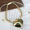 Wholesale Metal Heartshaped Handwoven Beaded Bracelet Jewelry