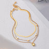 Wholesale Metal Heartshaped Snake Bone Chain Retro Geometric Threedimensional Love Multilayered Necklace For Women With Electroplating
