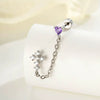 Wholesale Metal Heartshaped Zircon Microinlaid Cross Double Ear Hole Cartilage Piercing Ear Bone Nail For Unisex