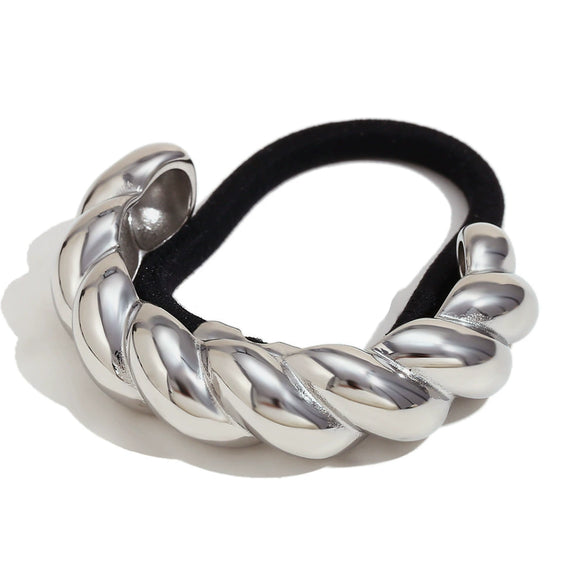Wholesale Metal High Elastic Geometric Hair Ring 18K Gold Plated