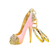 Wholesale Metal Highheeled Shoes Plush Rhinestone Cartoon Key Chain For Female