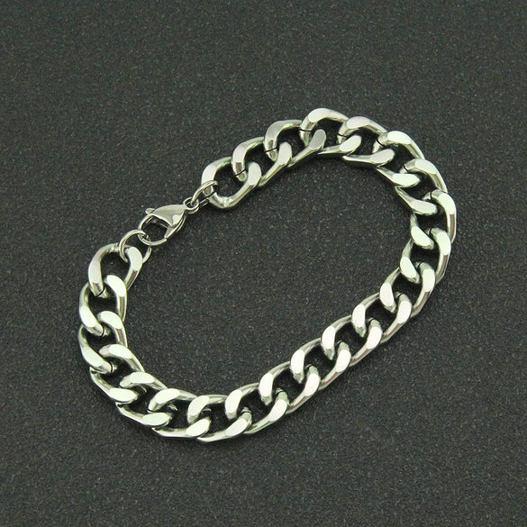 Wholesale Metal Hip Hop Geometric Cuban Chain Unisex Bracelet With Electroplating