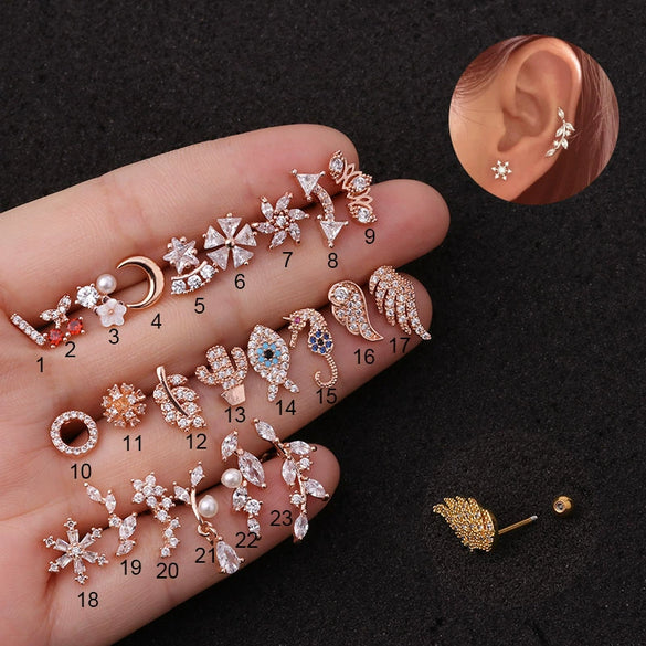 Wholesale Metal Hippocampus Earrings Inlaid With Zircon Fashion Women's Jewelry
