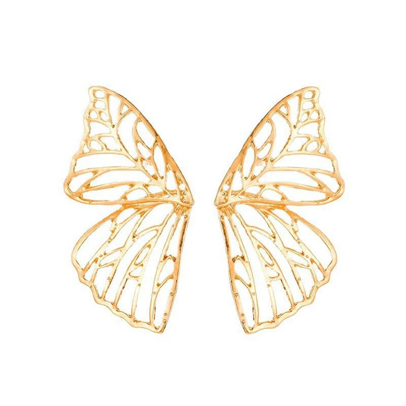 Wholesale Metal Hollow Butterfly Stud Earrings For Women With Electroplating Animal Style