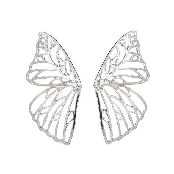 Wholesale Metal Hollow Butterfly Stud Earrings For Women With Electroplating Animal Style