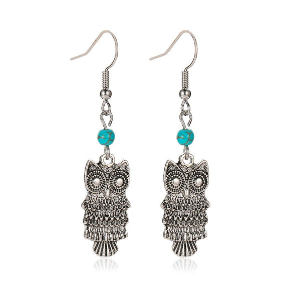 Wholesale Metal Hollow Flower Earrings With Geometric Pattern Retro Bohemian Style Electroplated