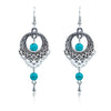 Wholesale Metal Hollow Flower Earrings With Geometric Pattern Retro Bohemian Style Electroplated