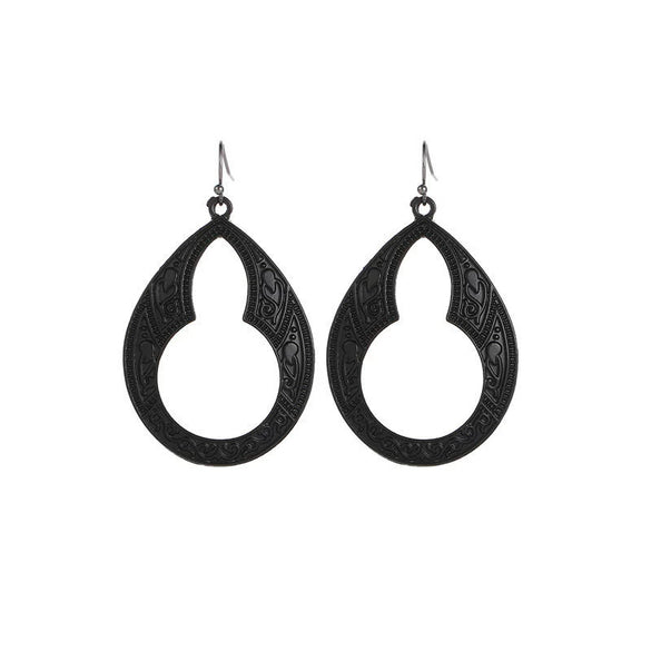 Wholesale Metal Hollow Flower Earrings With Geometric Pattern Retro Bohemian Style Electroplated