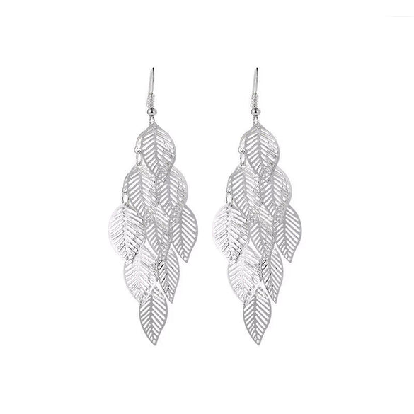 Wholesale Metal Hollow Flower Earrings With Geometric Pattern Retro Bohemian Style Electroplated