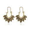 Wholesale Metal Hollow Flower Earrings With Geometric Pattern Retro Bohemian Style Electroplated