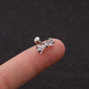 Wholesale Metal Inlaid Zircon Flower Style Ear Nail For Body Puncture