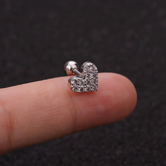 Wholesale Metal Inlaid Zircon Flower Style Ear Nail For Body Puncture