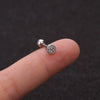 Wholesale Metal Inlaid Zircon Flower Style Ear Nail For Body Puncture