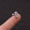 Wholesale Metal Inlaid Zircon Flower Style Ear Nail For Body Puncture