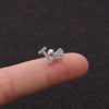 Wholesale Metal Inlaid Zircon Flower Style Ear Nail For Body Puncture