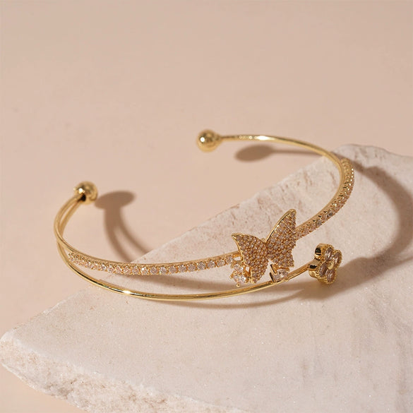 Wholesale Metal Irregular Geometric Opening Bracelet Electroplated Jewelry For Women