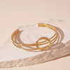 Wholesale Metal Irregular Geometric Opening Bracelet Electroplated Jewelry For Women