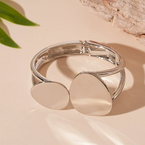 Wholesale Metal Irregular Geometric Opening Bracelet Electroplated Jewelry For Women