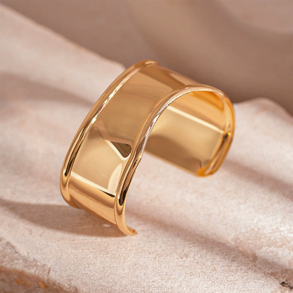 Wholesale Metal Irregular Geometric Opening Bracelet Electroplated Jewelry For Women