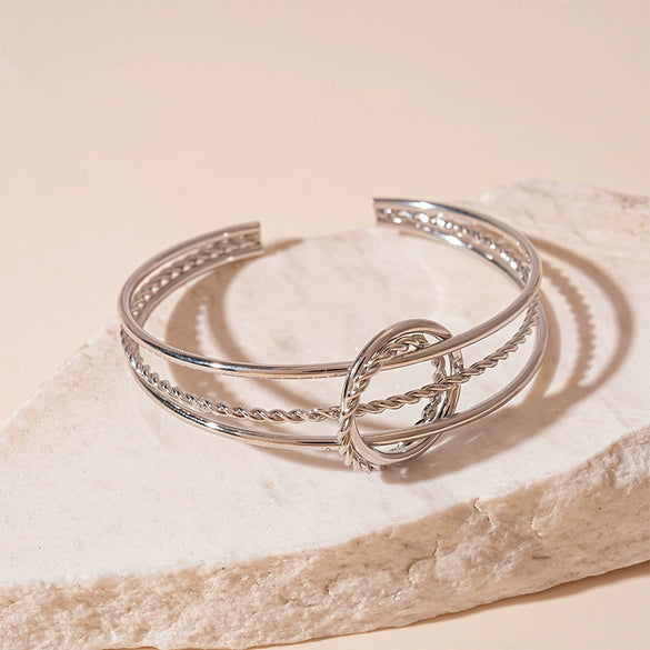 Wholesale Metal Irregular Geometric Opening Bracelet Electroplated Jewelry For Women
