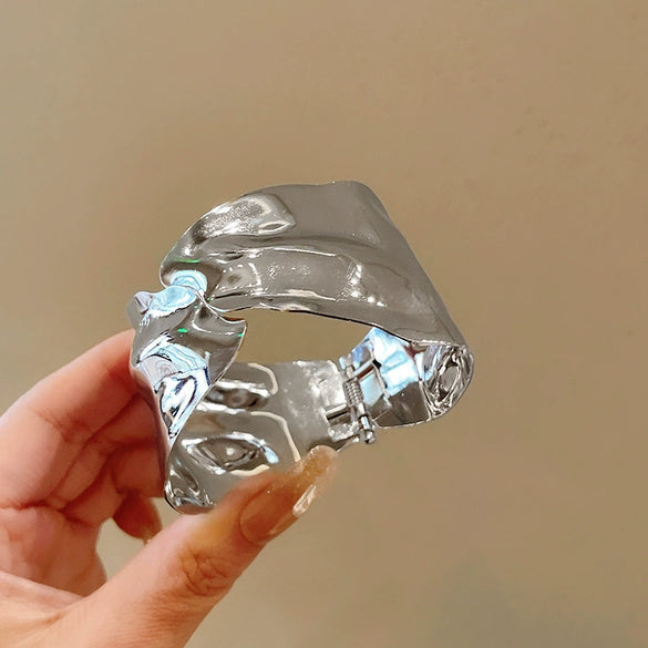 Wholesale Metal Irregular Geometric Opening Bracelet Electroplated Jewelry For Women