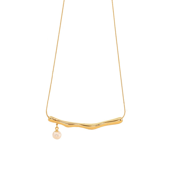 Wholesale Metal Irregular Pleated Clavicle Chain For Women Stainless Steel Geometric Electroplated