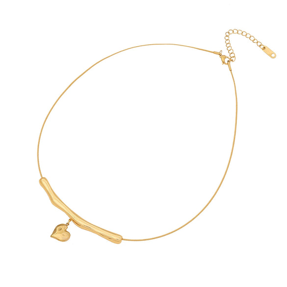 Wholesale Metal Irregular Pleated Clavicle Chain For Women Stainless Steel Geometric Electroplated