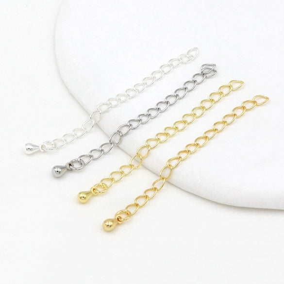 Wholesale Metal Jewelry Accessories Tail Chain Bag Extension Chain Bracelet Necklace 18K Real Gold Electroplated Original Design