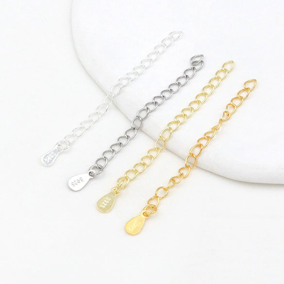Wholesale Metal Jewelry Accessories Tail Chain Bag Extension Chain Bracelet Necklace 18K Real Gold Electroplated Original Design