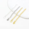 Wholesale Metal Jewelry Accessories Tail Chain Bag Extension Chain Bracelet Necklace 18K Real Gold Electroplated Original Design