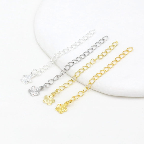 Wholesale Metal Jewelry Accessories Tail Chain Bag Extension Chain Bracelet Necklace 18K Real Gold Electroplated Original Design