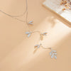 Wholesale Metal Leaf Pendant Tassel Necklace With Electroplating For Women
