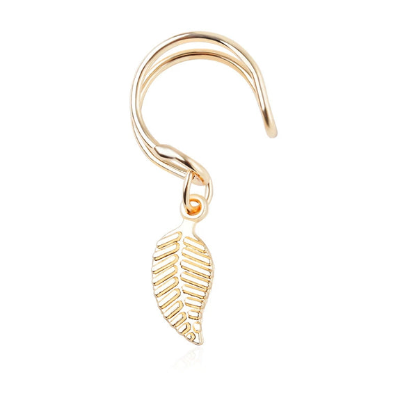 Wholesale Metal Leaf U Shaped Non Pierced Ear Clips Electroplated For Women