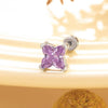Wholesale Metal Lily Cut Zircon Inlaid Double Head Screw Rod Ear Nail Sweet Style Women's Earrings