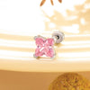Wholesale Metal Lily Cut Zircon Inlaid Double Head Screw Rod Ear Nail Sweet Style Women's Earrings