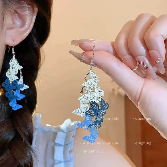 Wholesale Metal Little Fresh Animal And Flower Cut Out Ear Hook Earrings For Women With Electroplating