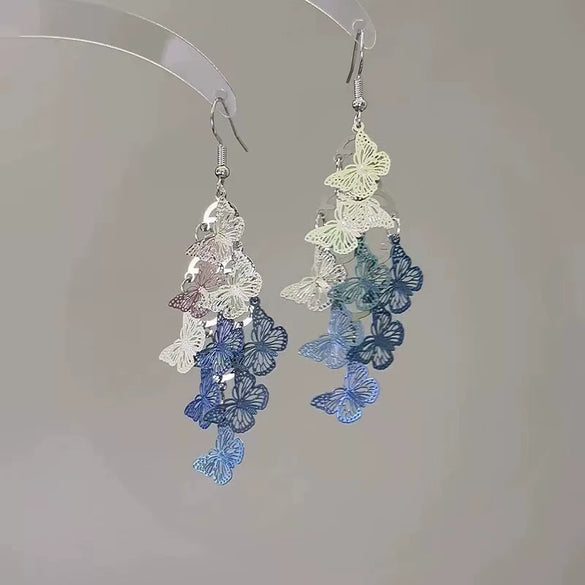 Wholesale Metal Little Fresh Animal And Flower Cut Out Ear Hook Earrings For Women With Electroplating