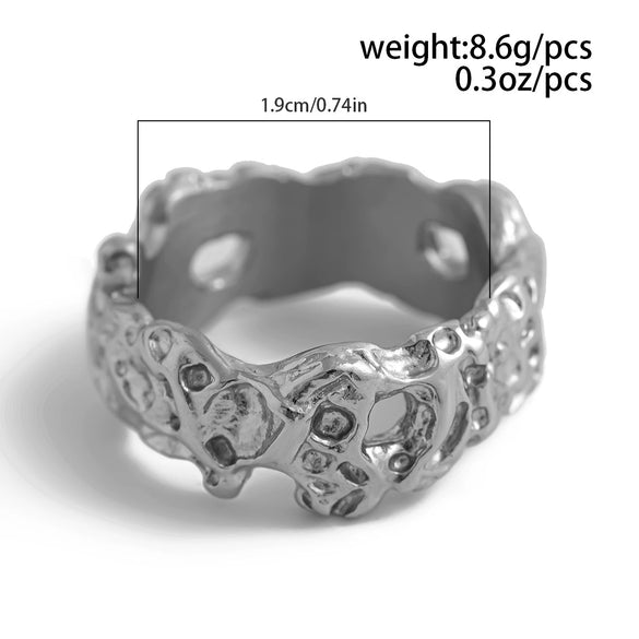 Wholesale Metal Men's Hiphop Geometric Zinc Alloy Ring With Electroplating