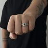 Wholesale Metal Men's Hiphop Geometric Zinc Alloy Ring With Electroplating