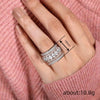 Wholesale Metal Microinlaid Geometric Oval Zircon Women's Ring Copper Jewelry